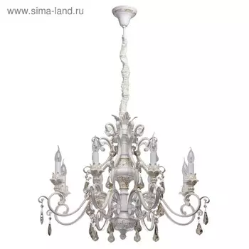 Люстра подвесная "Версаче" 8x60W E14 белый, золотой 84x84x477см