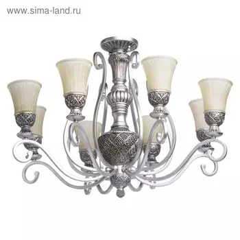 Люстра подвесная "Версаче" 8x60W Е27 серебро 95x95x390см