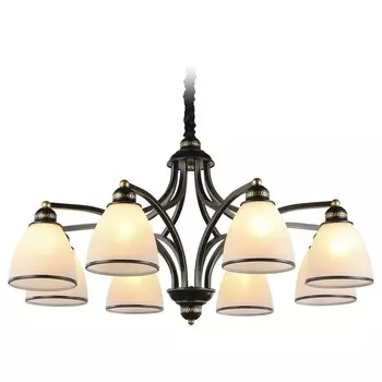 Люстра подвесная в классическом стиле Ambrella light, Traditional, TR3081, 8хE27, цвет чёрный, золото