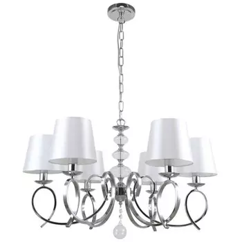 Люстра подвесная Zafira 6xE14 40Вт, размер 74x74x58-89 см, цвет хром