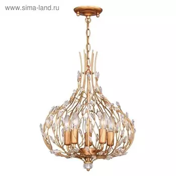 Люстра Postumus 5x40Вт E14 золото, коричневый 42x42x45см