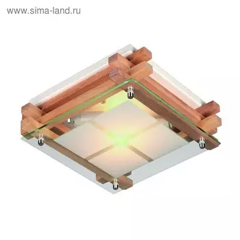 Люстра потолочная "Агда" E14, 2x40W белое дерево 28x28x9см