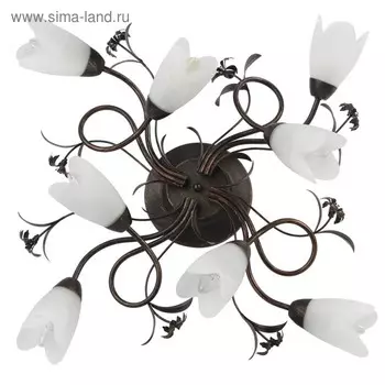 Люстра потолочная «Аида», 8x60W E14, медный 77x77x24 см