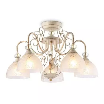 Люстра потолочная Ambrella light, Traditional, TR3057, 5хE27, цвет бежевый, золото