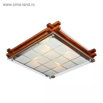 Люстра потолочная «Аннборг» E14, 4x40W орех 40x40x9см