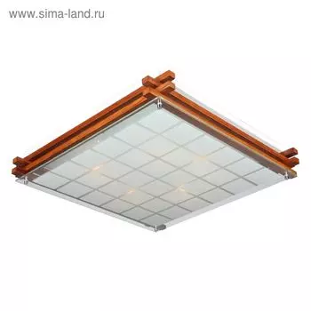 Люстра потолочная «Аннборх» E14, 5x40W орех 56x56x10см