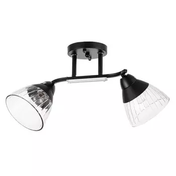 Люстра потолочная "Аррон" E27 2х40Вт черный 46х19х24см