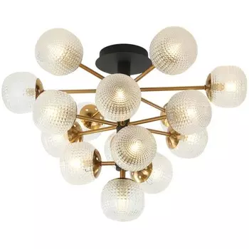 Люстра потолочная Atomic 16xG9 LED 5Вт, размер 58,5x58,5x41 см, цвет чёрный, бронза