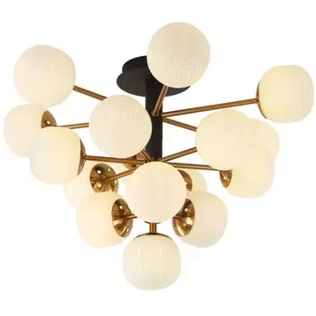 Люстра потолочная Atomic 16xG9 LED 5Вт, размер 58,5x58,5x41 см, цвет чёрный, бронза