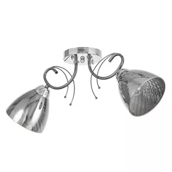 Люстра потолочная Белл 2х40Вт Е27 Хром, Черный хром 57x13x22 см