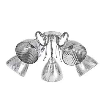 Люстра потолочная Белл 5х40Вт Е27 Хром, Черный хром 57x57x22 см