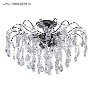 Люстра потолочная «Бриз» 6x60W E14 никель 56x56x38см