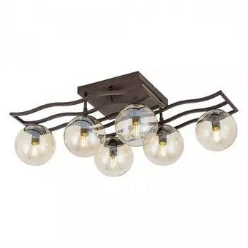 Люстра потолочная Citilux «Бриз» CL106265, 67,5х33х23 см, 6х60Вт, E14, цвет коричневый