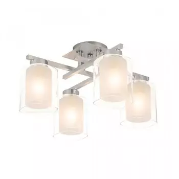 Люстра потолочная Citilux «Диез» CL111140, 42,5х42,5х24,5 см, 4х75Вт, E27, цвет серый