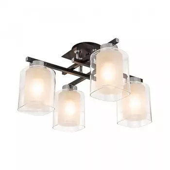 Люстра потолочная Citilux «Диез» CL111141, 42,5х42,5х24,5 см, 4х75Вт, E27, цвет черный