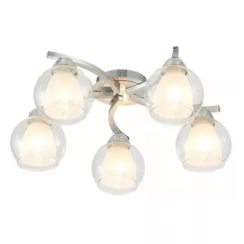 Люстра потолочная Citilux «Кристи» CL152157, 54х54х19 см, 5х75Вт, E27, цвет серый