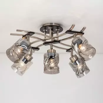 Люстра потолочная Citilux «Мерида» CL142155, 65х65х45 см, 5х75Вт, E27, цвет серый