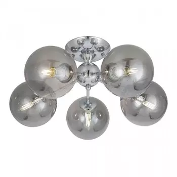 Люстра потолочная Citilux «Томми» CL102150, 52х52х24,5 см, 5х40Вт, E14, цвет серый