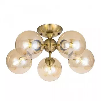 Люстра потолочная Citilux «Томми» CL102153, 52х52х24,5 см, 5х40Вт, E14, цвет коричневый