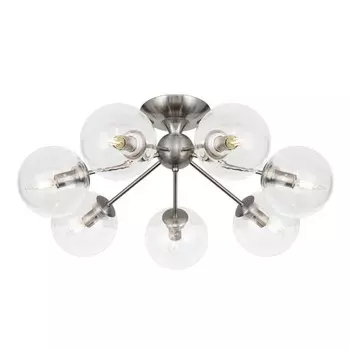 Люстра потолочная Citilux «Томми» CL102171, 66,5х66,5х26 см, 7х40Вт, E14, цвет серый