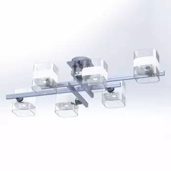 Люстра потолочная Citilux «Вирта» CL139260, 86х40х18,5 см, 6х60Вт, E14, цвет серый