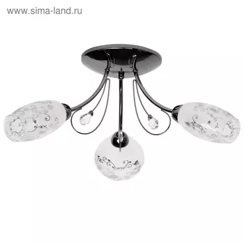 Люстра потолочная «Фиеста», 3x60W E14, никель 50x50x25 см