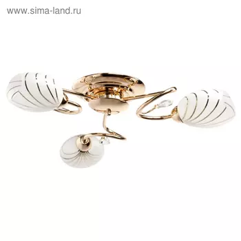 Люстра потолочная «Фиеста» 3x60W E14 золото 60x60x14см