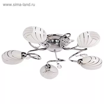 Люстра потолочная «Фиеста» 5x60W E14 хром 65x65x13см