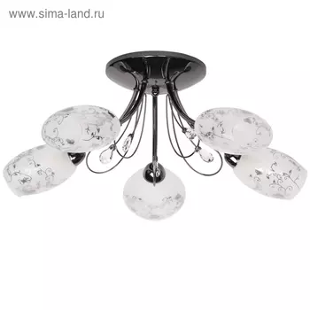 Люстра потолочная «Фиеста» 5x60W E14 никель 50x50x25см