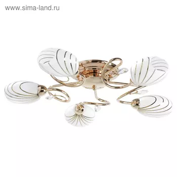 Люстра потолочная «Фиеста» 5x60W E14 золото 65x65x13см