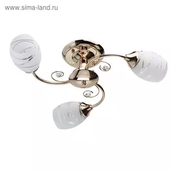 Люстра потолочная "Грация" 3x60W E27 золото 56x56x16см