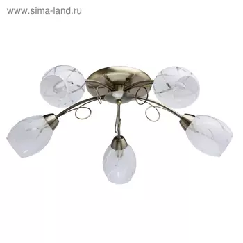 Люстра потолочная "Грация" 5x60W Е14 античная бронза 58x58x24см