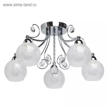 Люстра потолочная "Грация" 5x60W E14 хром 50x50x27см