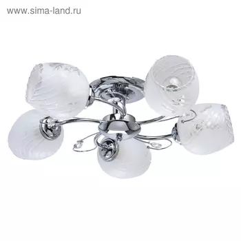Люстра потолочная "Грация" 5x60W E27 хром 56x56x22см