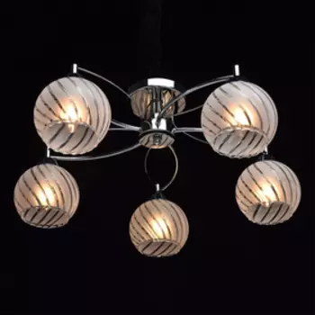 Люстра потолочная "Грация" 5x60W E27 хром 60x60x25см