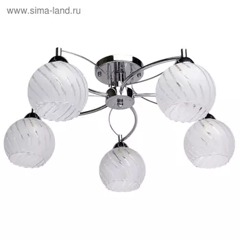 Люстра потолочная "Грация" 5x60W E27 хром 60x60x25см