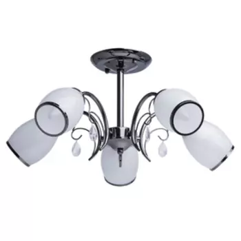 Люстра потолочная "Грация" 5x60W E27 никель 50x50x25см