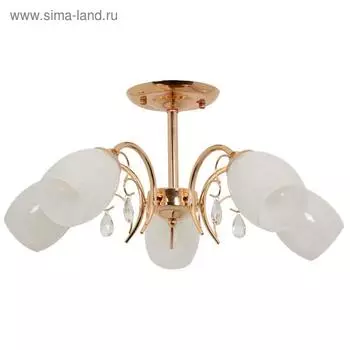 Люстра потолочная "Грация" 5x60W E27 золото 58x58x25см