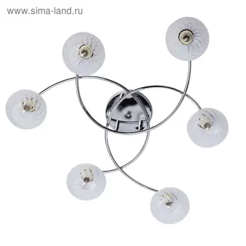 Люстра потолочная "Грация" 6x60W E14 хром 75x75x18см