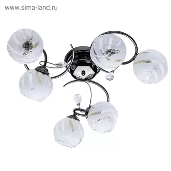 Люстра потолочная "Грация" 6x60W E27 никель 56x56x18см