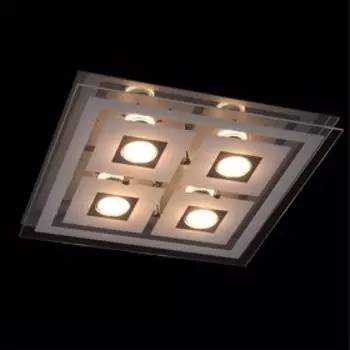 Люстра потолочная "Граффити" 4x3W GU10 хром 40x40x7см