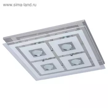 Люстра потолочная "Граффити" 4x3W GU10 хром 40x40x7см