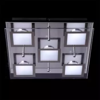 Люстра потолочная "Граффити" 5x5W LED хром 32x32x8см