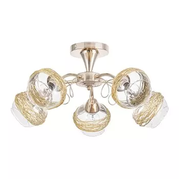 Люстра потолочная Инфинити 5х40Вт Е14 Золото 40x40x25 см