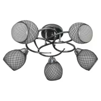 Люстра потолочная Jeanine 5x40Вт E14 черный, хром 58x58x22см