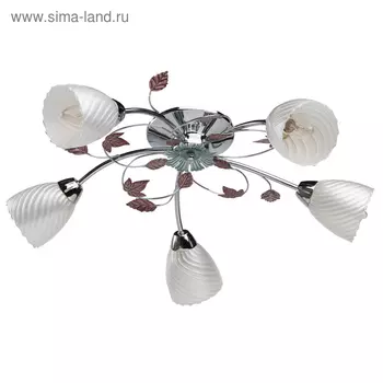 Люстра потолочная "Лето" 5x60W E14 хром 65x65x16см