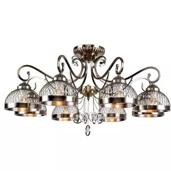 Люстра потолочная Lori 8xE27 60Вт, размер 75x75x41 см, цвет античная бронза