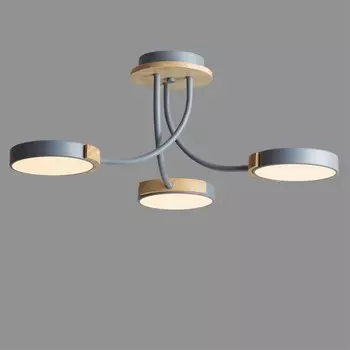Люстра потолочная Lumion. Arley, 54Вт, Led, 210х600х600 мм, цвет серый, дерево