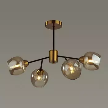 Люстра потолочная Lumion. Odell, 4х60Вт, E27, цвет чёрный, бронза