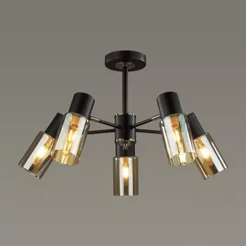 Люстра потолочная Lumion. Ronnie, 5х40Вт, E14, цвет чёрный, бронза